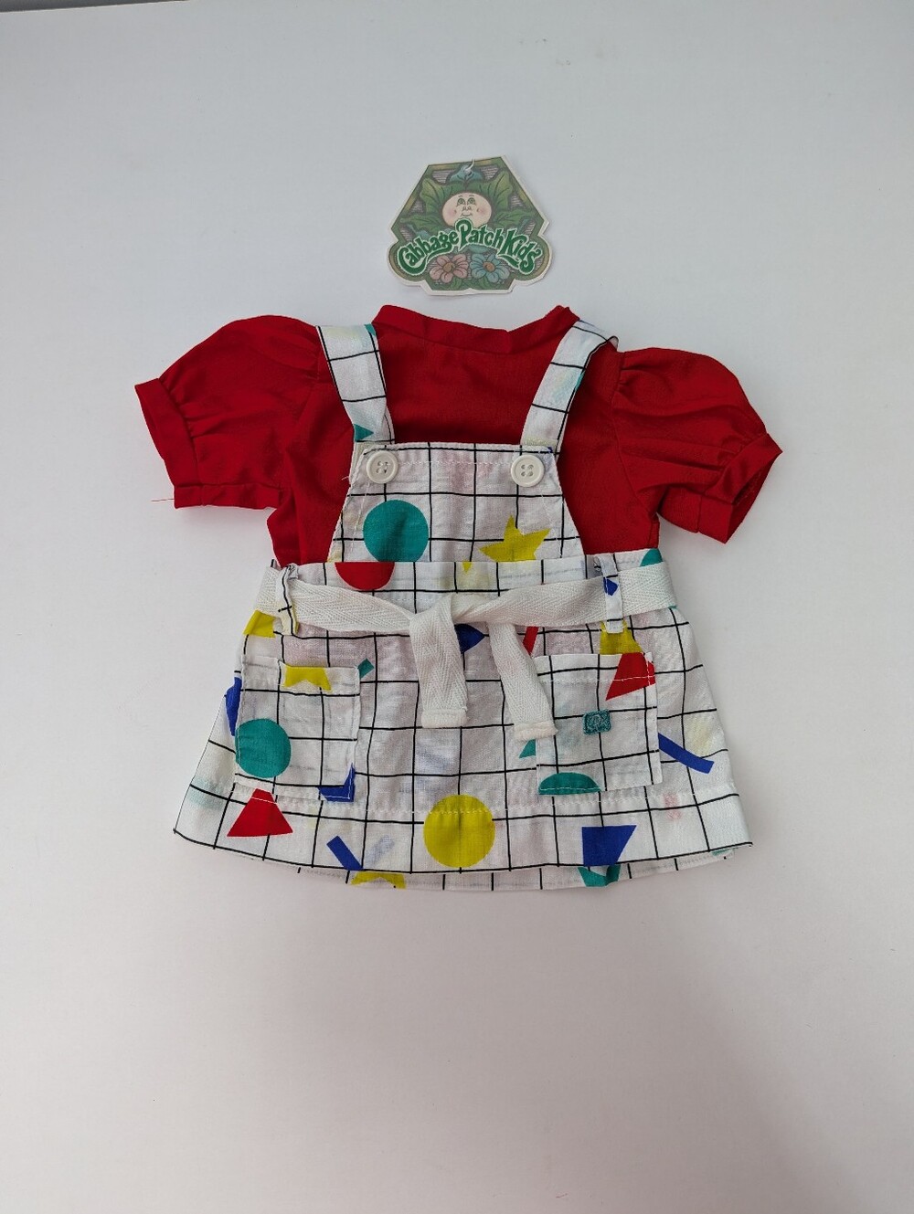 Cabbage Patch Kids Doll Overall Dress W/ Original Puff Sleeve Shirt 402-8 OK